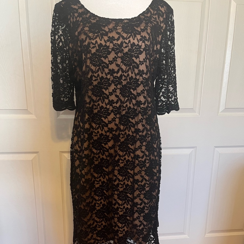 Women’s Black Lace over Nude Stretch Lining
